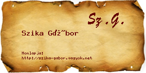 Szika Gábor névjegykártya